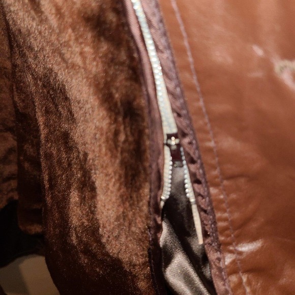 Vintage De Long Glove Cowhide Leather Coat Size 44L Lined W Belt - Picture 9 of 10